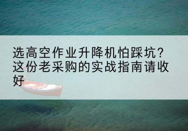 牡丹高空作业升降机厂家推荐-选高空作业升降机怕踩坑？这份老采购的实战指南请收好